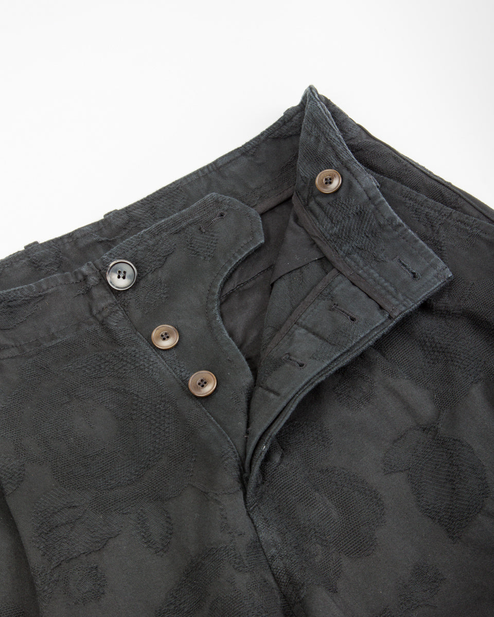 Hansen Bobby Wide Pleated Trousers - Black Flowers - Standard & Strange