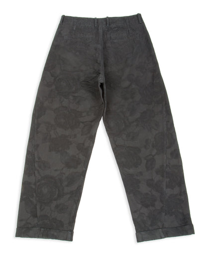 Hansen Bobby Wide Pleated Trousers - Black Flowers - Standard & Strange