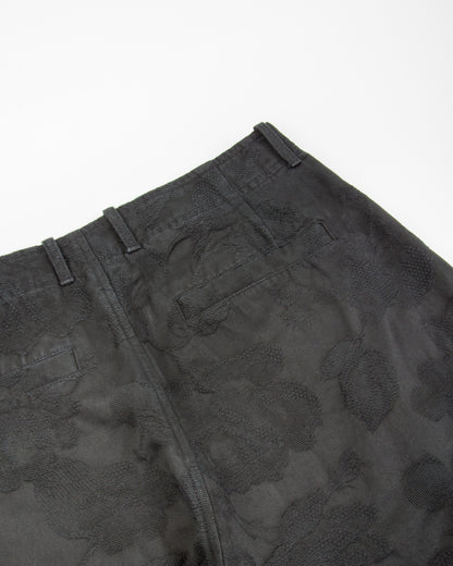 Hansen Bobby Wide Pleated Trousers - Black Flowers - Standard & Strange