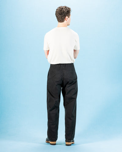 Hansen Bobby Wide Pleated Trousers - Black Gabardine - Standard & Strange