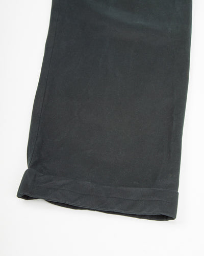 Hansen Bobby Wide Pleated Trousers - Black Gabardine - Standard & Strange