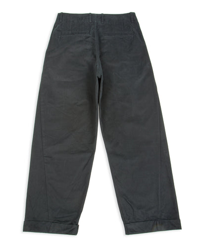 Hansen Bobby Wide Pleated Trousers - Black Gabardine - Standard & Strange