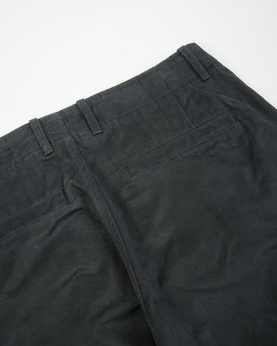 Hansen Bobby Wide Pleated Trousers - Black Gabardine - Standard & Strange