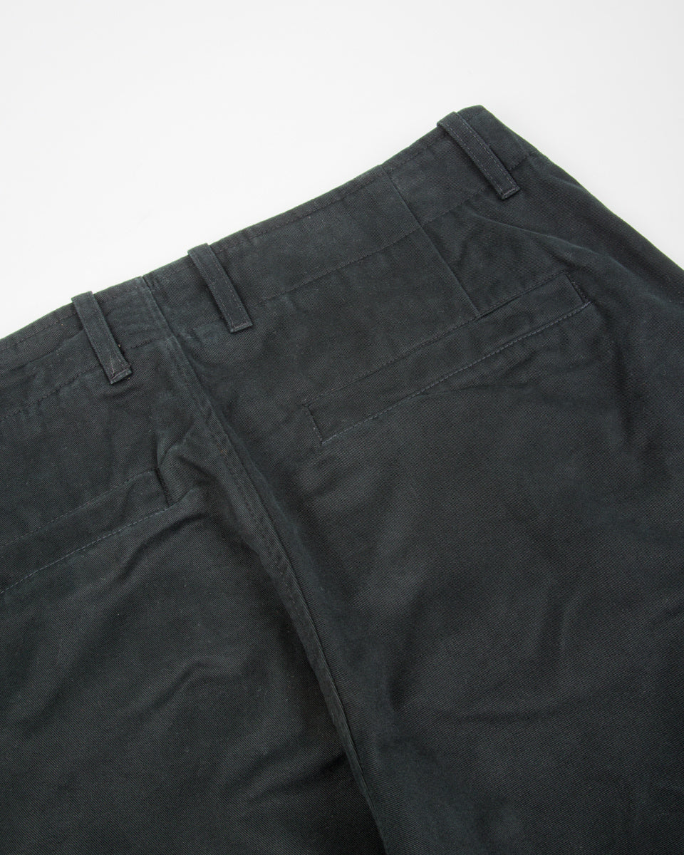 Hansen Bobby Wide Pleated Trousers - Black Gabardine - Standard & Strange