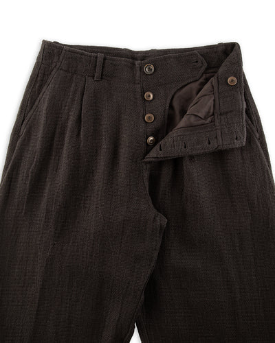 Hansen Bobby Wide Pleated Trousers - Black Gauze - Standard & Strange