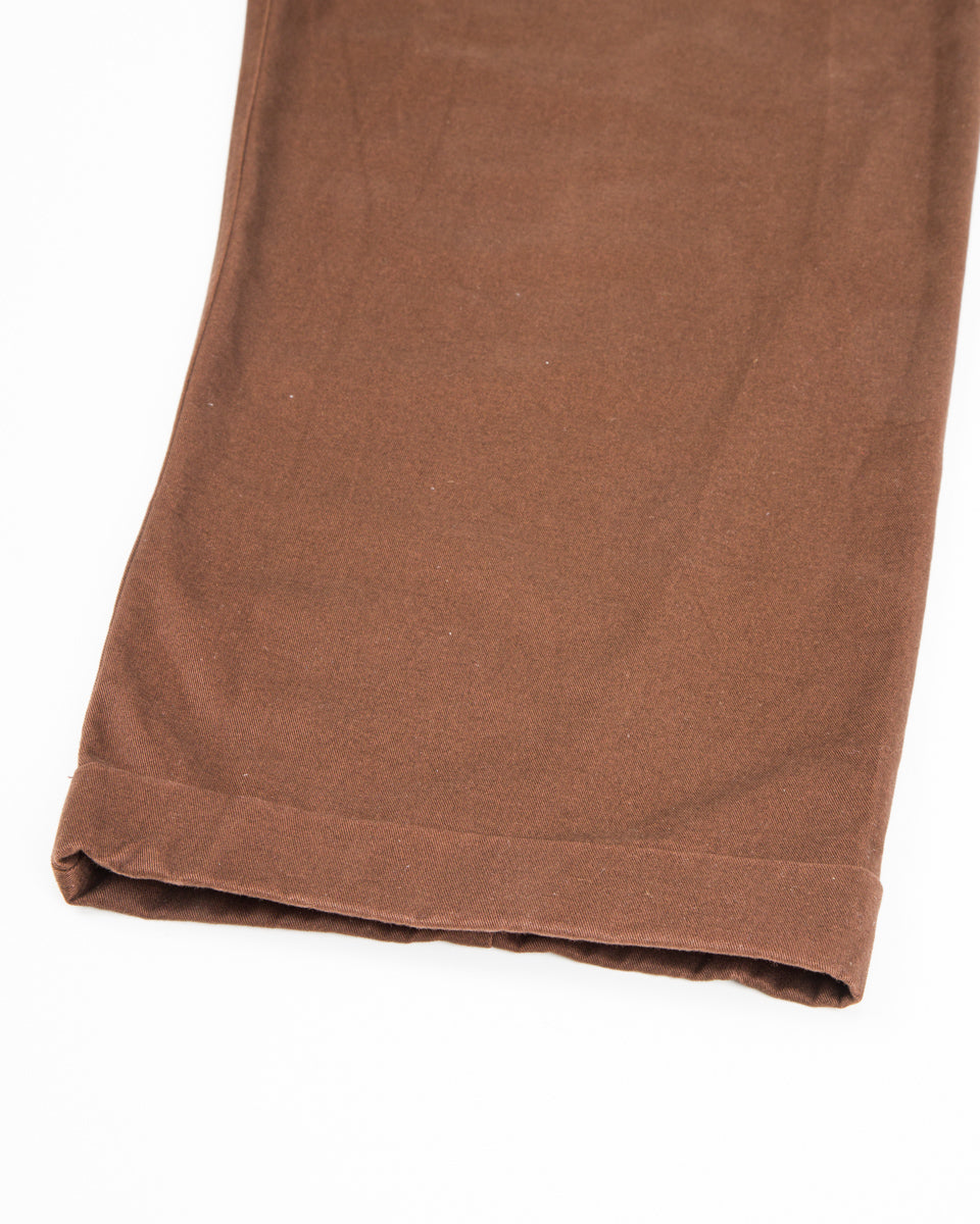 Hansen Bobby Wide Pleated Trousers - Chestnut Gabardine - Standard & Strange