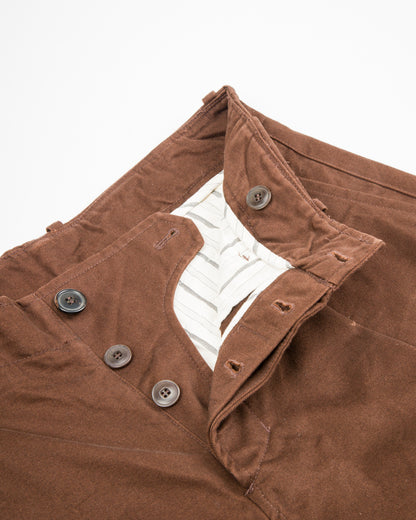 Hansen Bobby Wide Pleated Trousers - Chestnut Gabardine - Standard & Strange