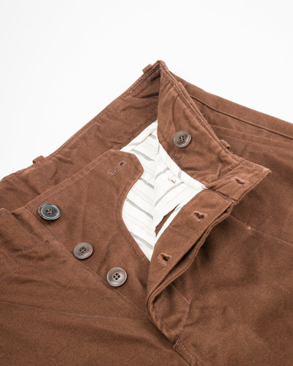 Hansen Bobby Wide Pleated Trousers - Chestnut Gabardine - Standard & Strange