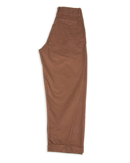 Hansen Bobby Wide Pleated Trousers - Chestnut Gabardine - Standard & Strange