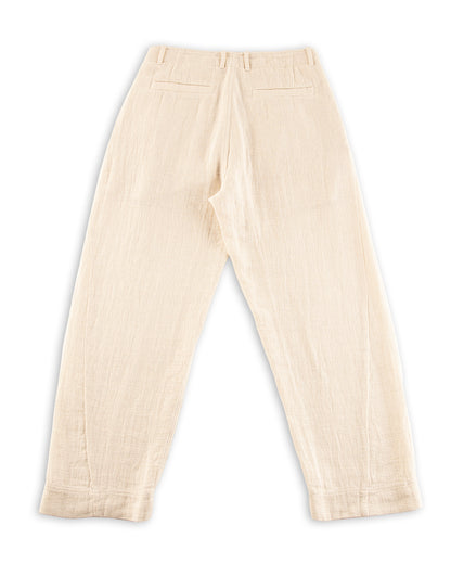 Hansen Bobby Wide Pleated Trousers - Off White Gauze - Standard & Strange