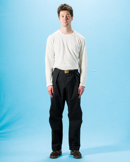 Hansen Karlo Wide Pleated Trouser - Black Drill - Standard & Strange