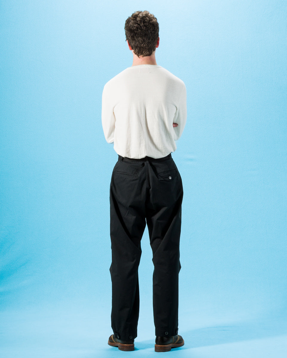 Hansen Karlo Wide Pleated Trouser - Black Drill - Standard & Strange