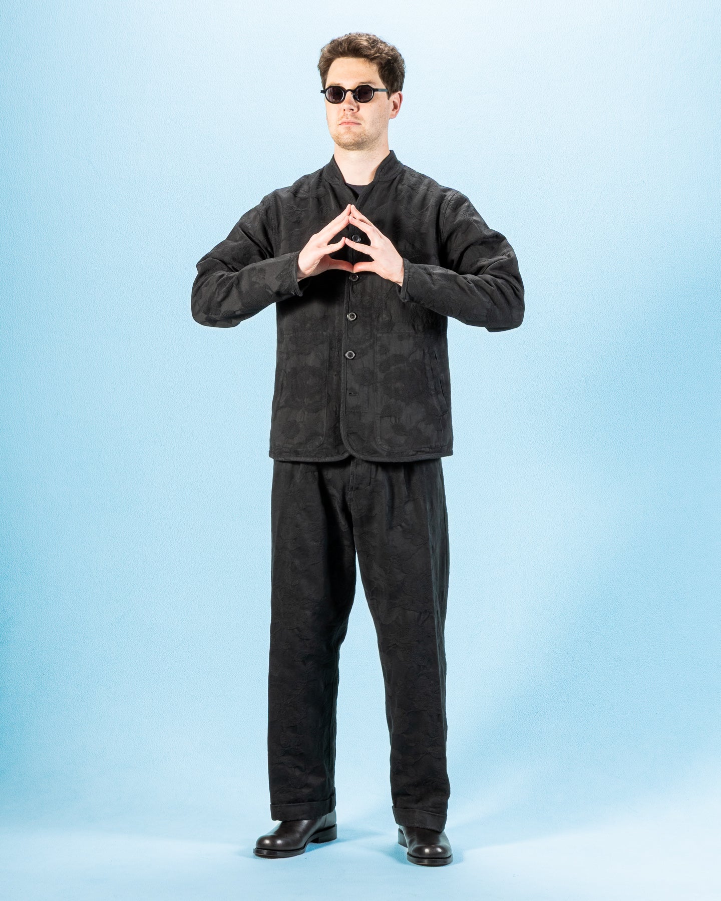 Hansen Refined Work Jacket - Black Flowers - Standard & Strange