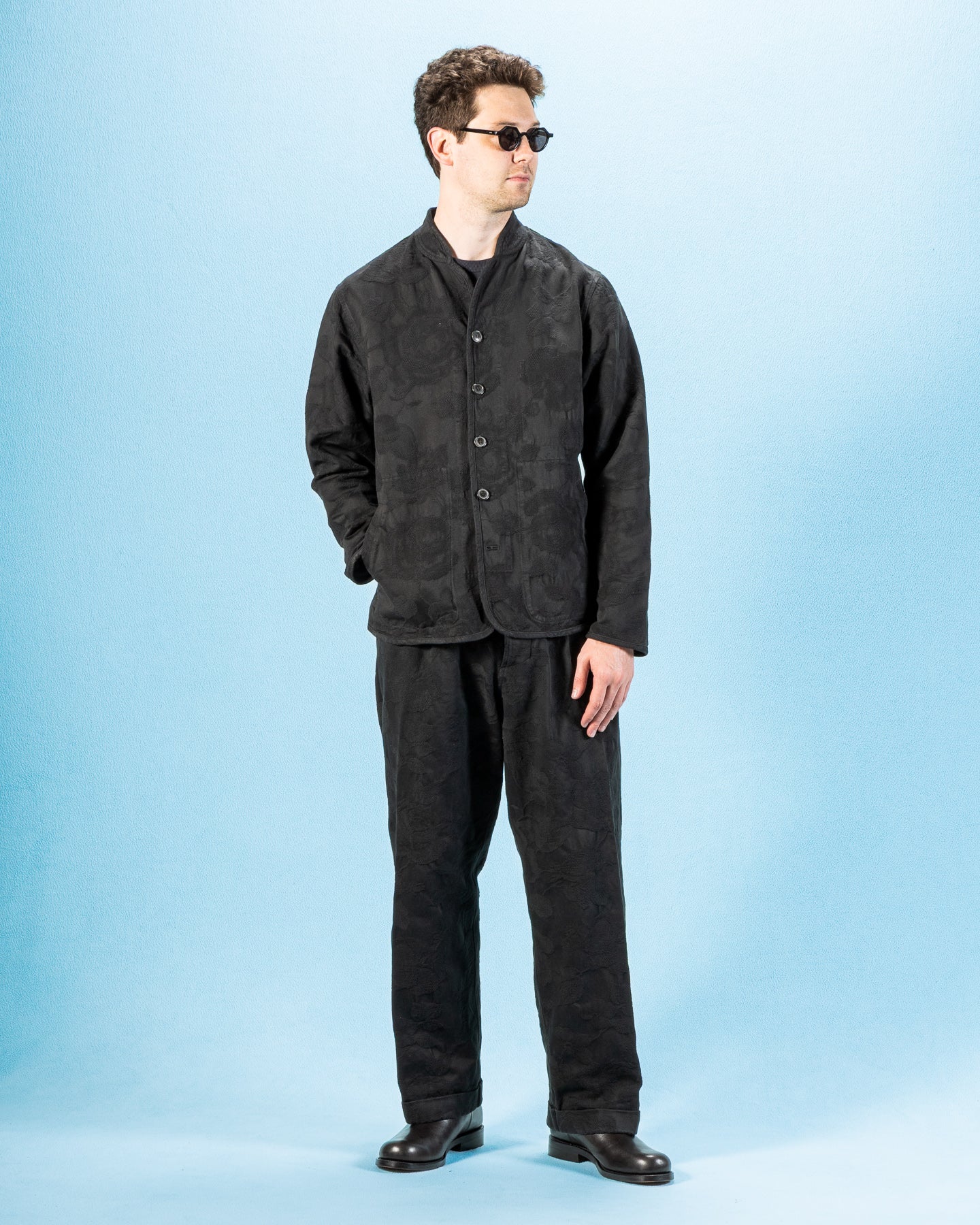 Hansen Refined Work Jacket - Black Flowers - Standard & Strange