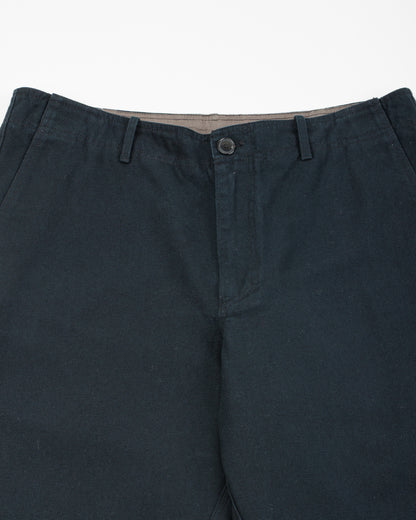 Hansen Trygve Wide Cut Cropped Trouser - Black Canvas - Standard & Strange