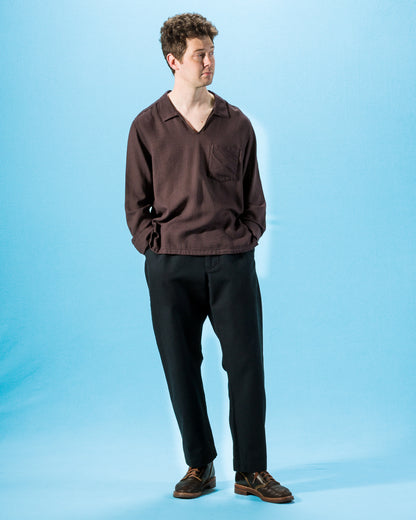 Hansen Trygve Wide Cut Cropped Trouser - Black Canvas - Standard & Strange