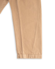 Hansen Bobby Wide Pleated Trousers - Beige Brushed Cotton Drill - Standard & Strange