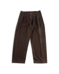 Hansen Bobby Wide Pleated Trousers - Black Moleskin - Standard & Strange