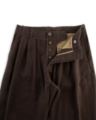 Hansen Bobby Wide Pleated Trousers - Black Moleskin - Standard & Strange