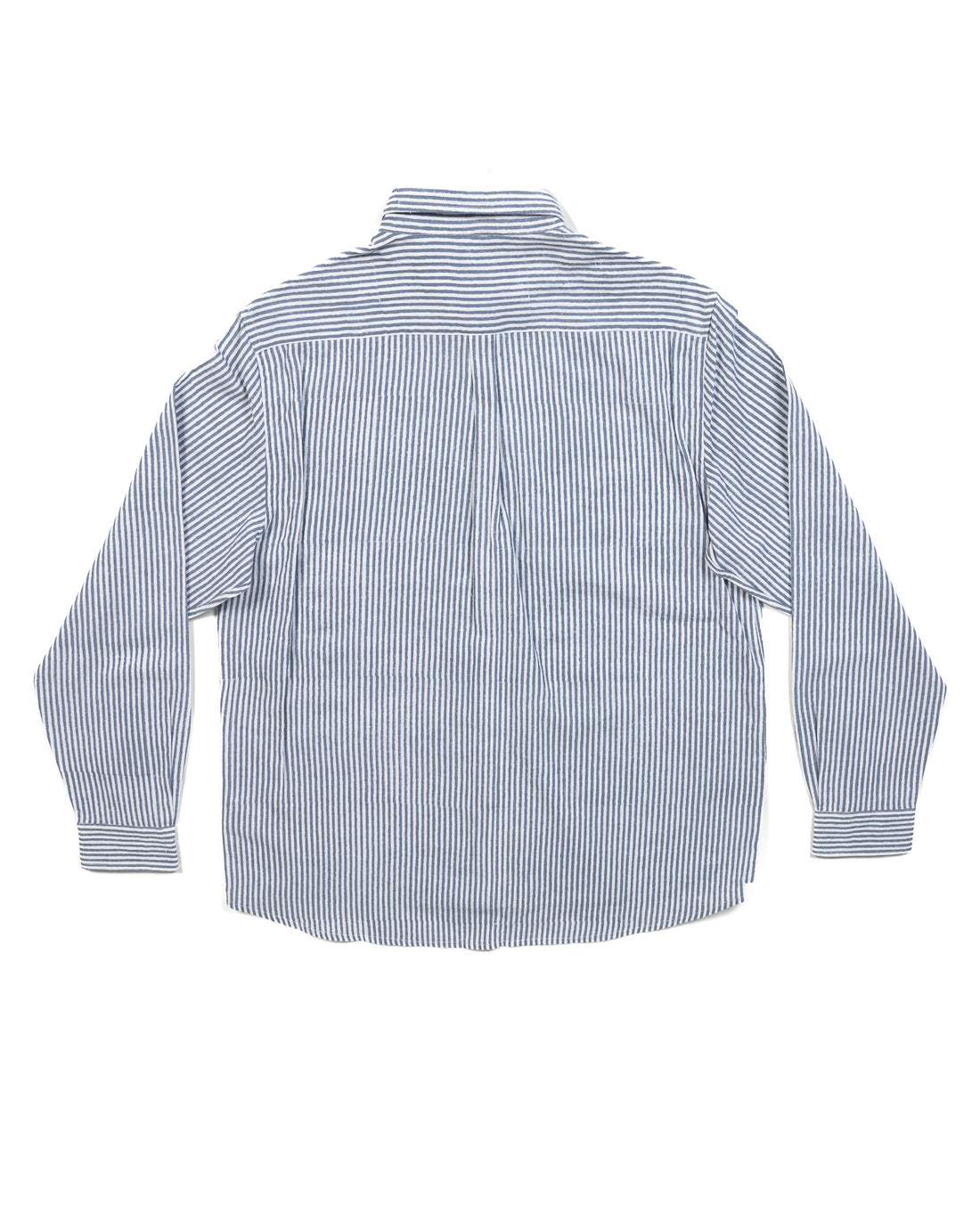 Indi + Ash Matty L/S Shirt - Handwoven Oxford Block Stripe Indigo Bengal - Standard & Strange