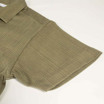 Indi + Ash Lake Camp Shirt - Handwoven OD Green Military HBT - Standard & Strange