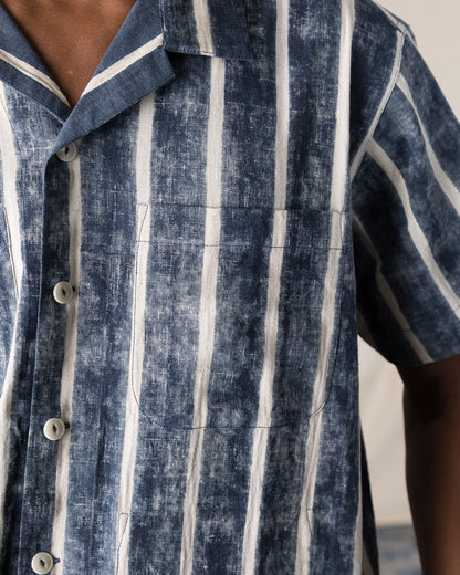 Indi + Ash Lake Camp Shirt Jac - Reversible Indigo Bold Stripe - Standard & Strange