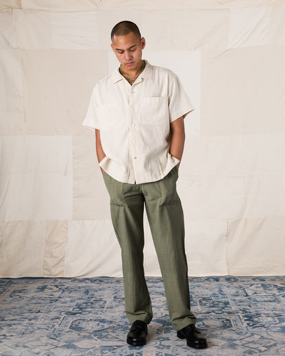Indi + Ash Obelisk Pant - OD Green Handwoven Canvas - Standard & Strange