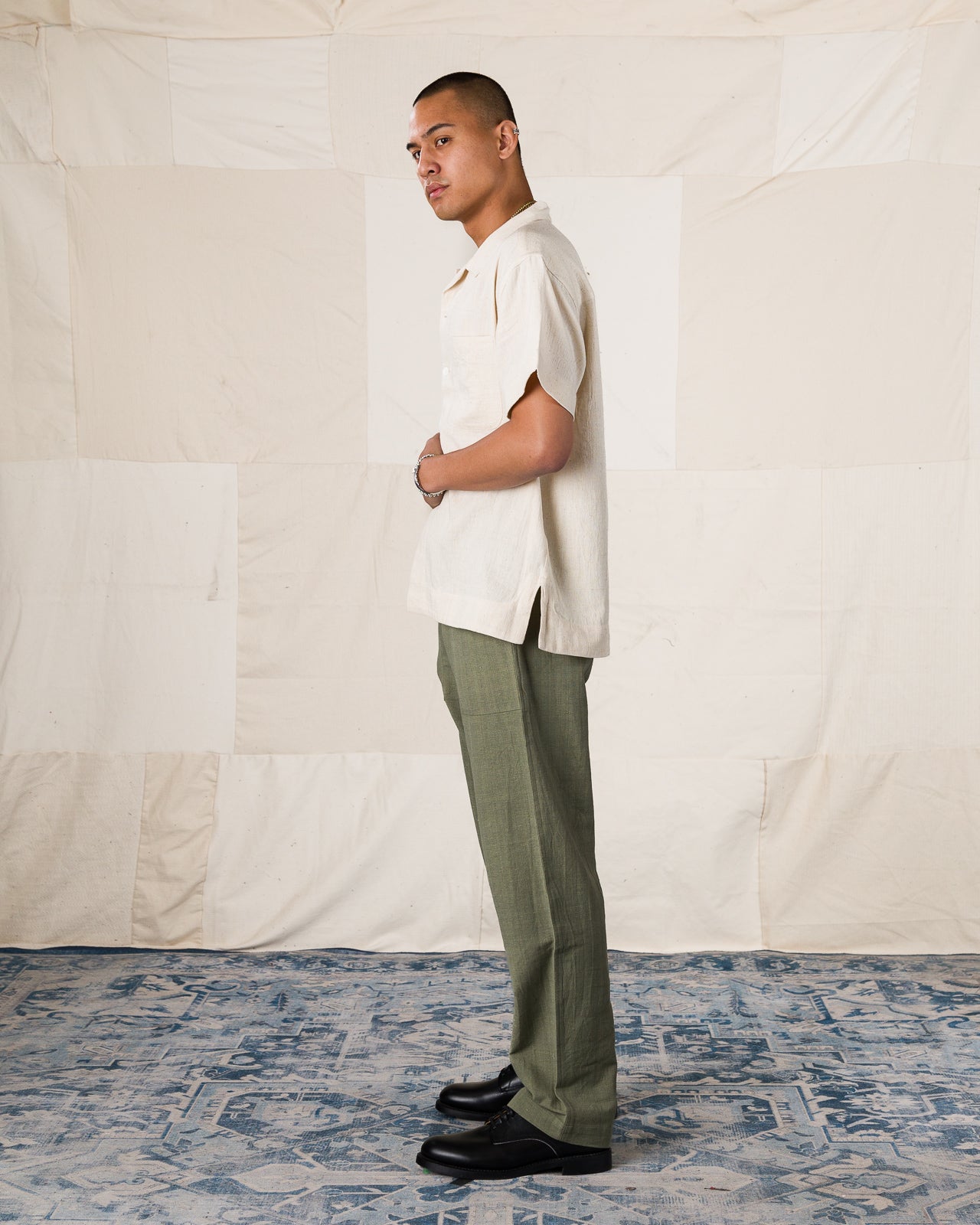 Indi + Ash Obelisk Pant - OD Green Handwoven Canvas - Standard & Strange