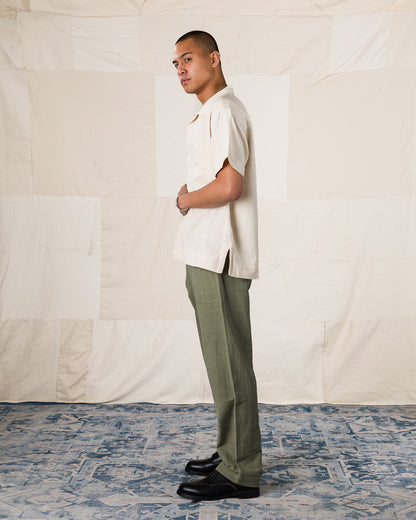 Indi + Ash Obelisk Pant - OD Green Handwoven Canvas - Standard & Strange