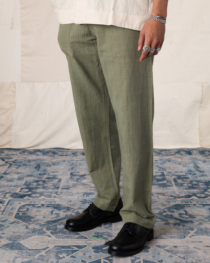 Indi + Ash Obelisk Pant - OD Green Handwoven Canvas - Standard & Strange