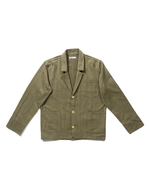 Study Jacket - Handwoven OD Green Military HBT