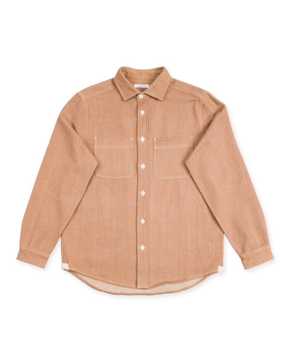 Indi + Ash Ames Workshirt - Handwoven Cutch Brown Denim - Standard & Strange