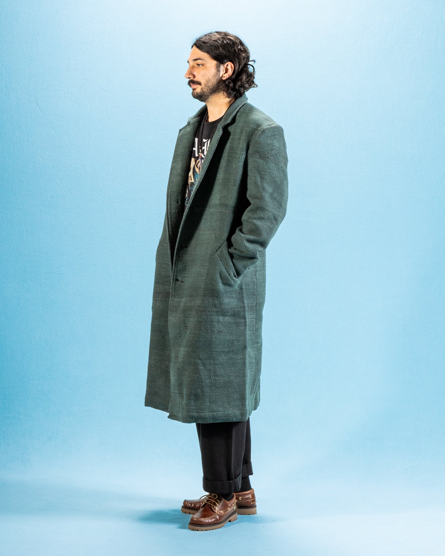 George Coat - Handspun Midnight Teal/Iron Black HB – Standard