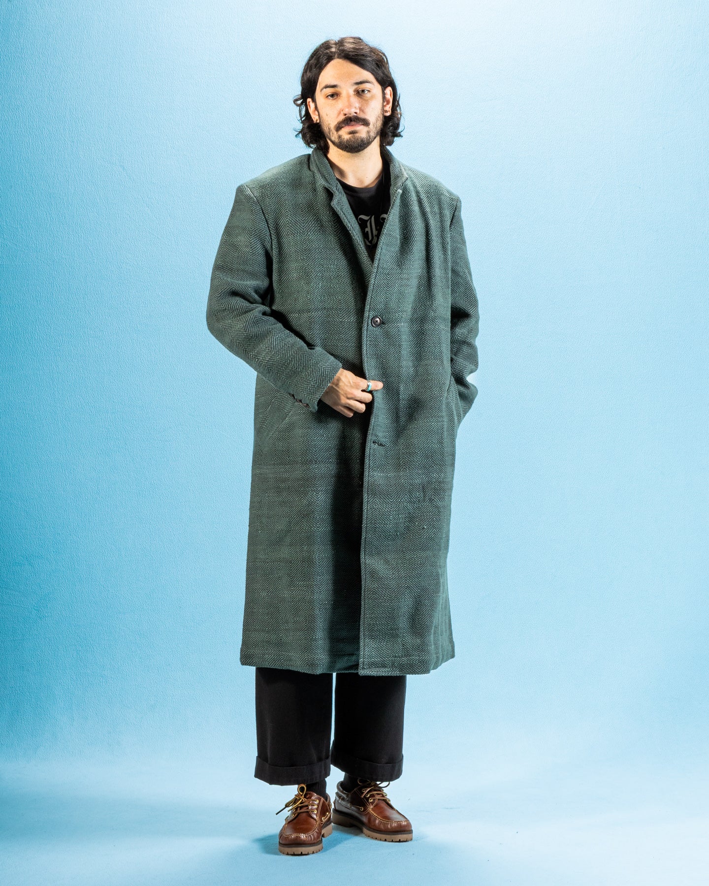 George Coat - Handspun Midnight Teal/Iron Black HB – Standard