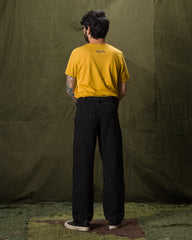 Indi + Ash Isaac Pant - Handwoven Iron/Acacia Canvas Ticking Stripe - Standard & Strange