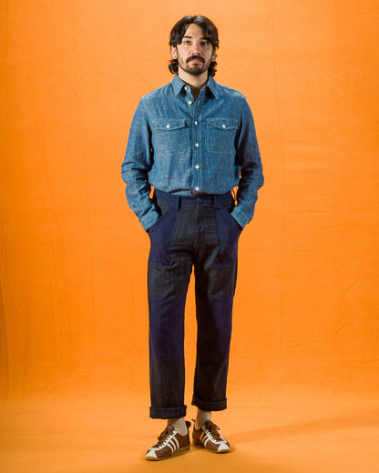 Indi + Ash Isaac Pant - Patchwork Iron/Indigo Spacedye - Standard & Strange