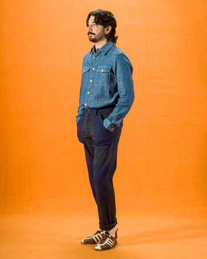 Indi + Ash Isaac Pant - Patchwork Iron/Indigo Spacedye - Standard & Strange