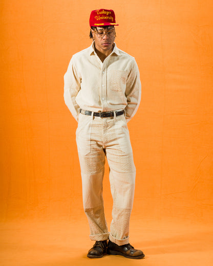 Indi + Ash Isaac Pant - Patchwork Natural/Oat Spacedye - Standard & Strange