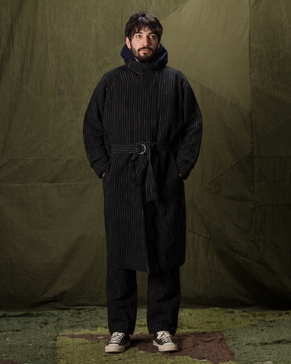 Indi + Ash Johnny Coat - Handwoven Iron/Acacia Canvas Ticking Stripe - Standard & Strange