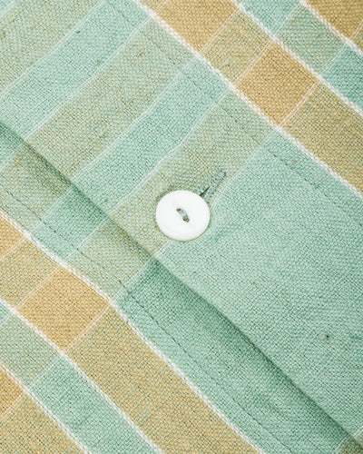 Indi + Ash Lake Camp Shirt - Handwoven Kala Cotton Sea Foam Plaid - Standard & Strange