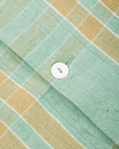 Indi + Ash Lake Camp Shirt - Handwoven Kala Cotton Sea Foam Plaid - Standard & Strange