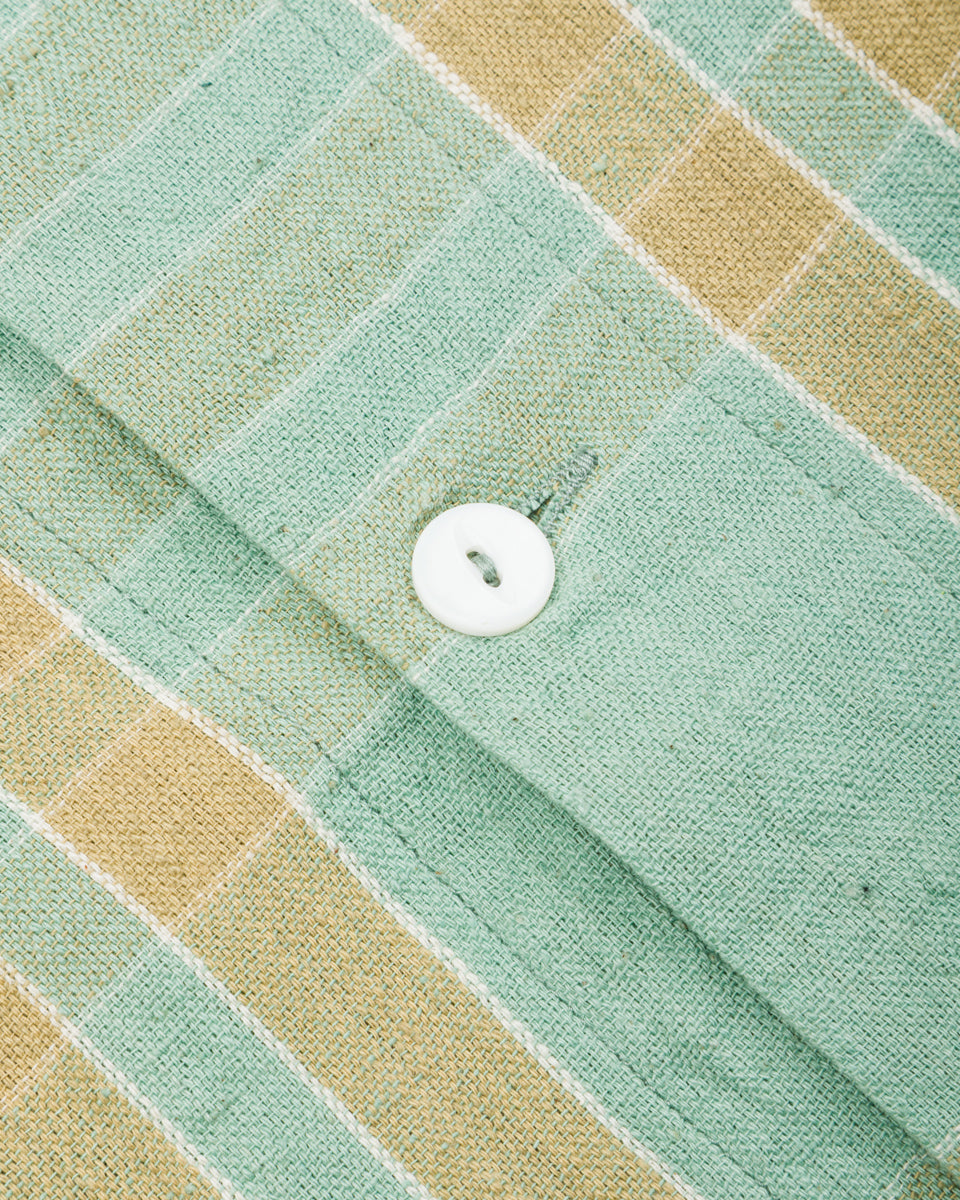 Indi + Ash Lake Camp Shirt - Handwoven Kala Cotton Sea Foam Plaid - Standard & Strange
