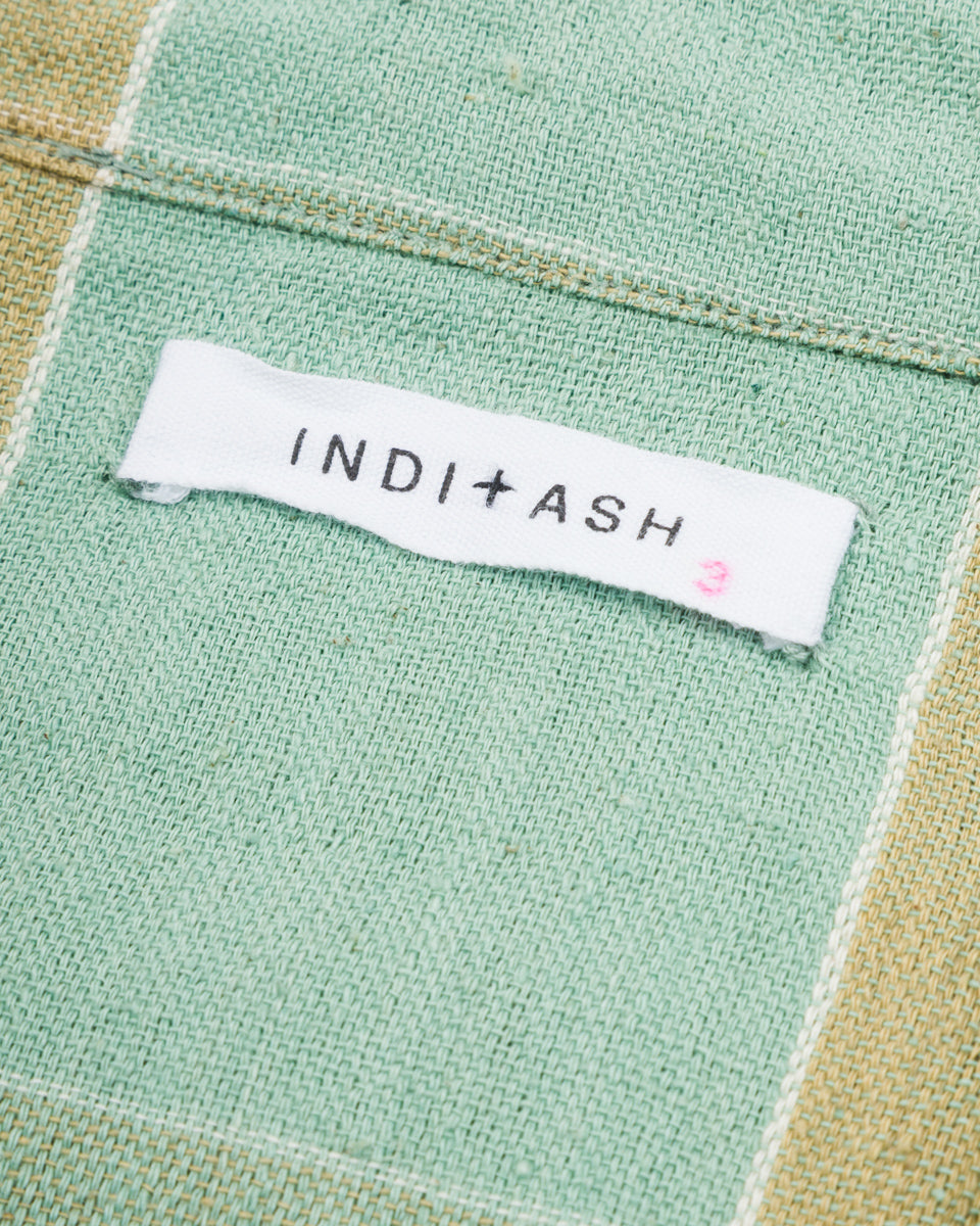 Indi + Ash Lake Camp Shirt - Handwoven Kala Cotton Sea Foam Plaid - Standard & Strange