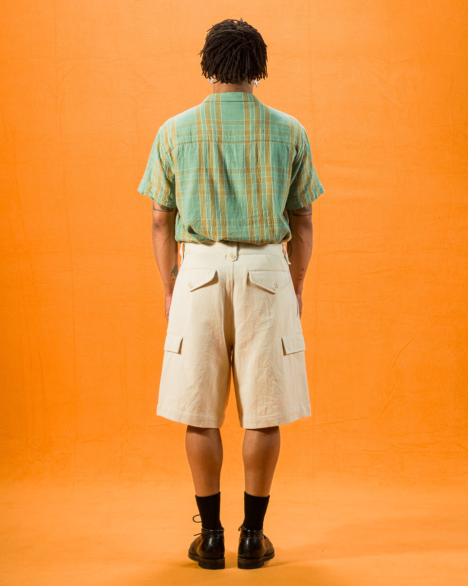 Indi + Ash Lake Camp Shirt - Handwoven Kala Cotton Sea Foam Plaid - Standard & Strange