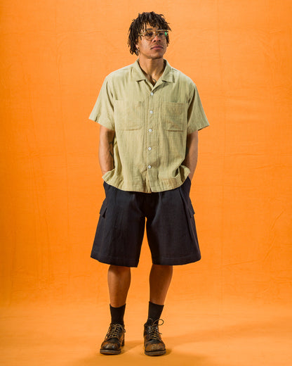 Indi + Ash Lake Camp Shirt - Handwoven Kala Cotton Soft Olive - Standard & Strange