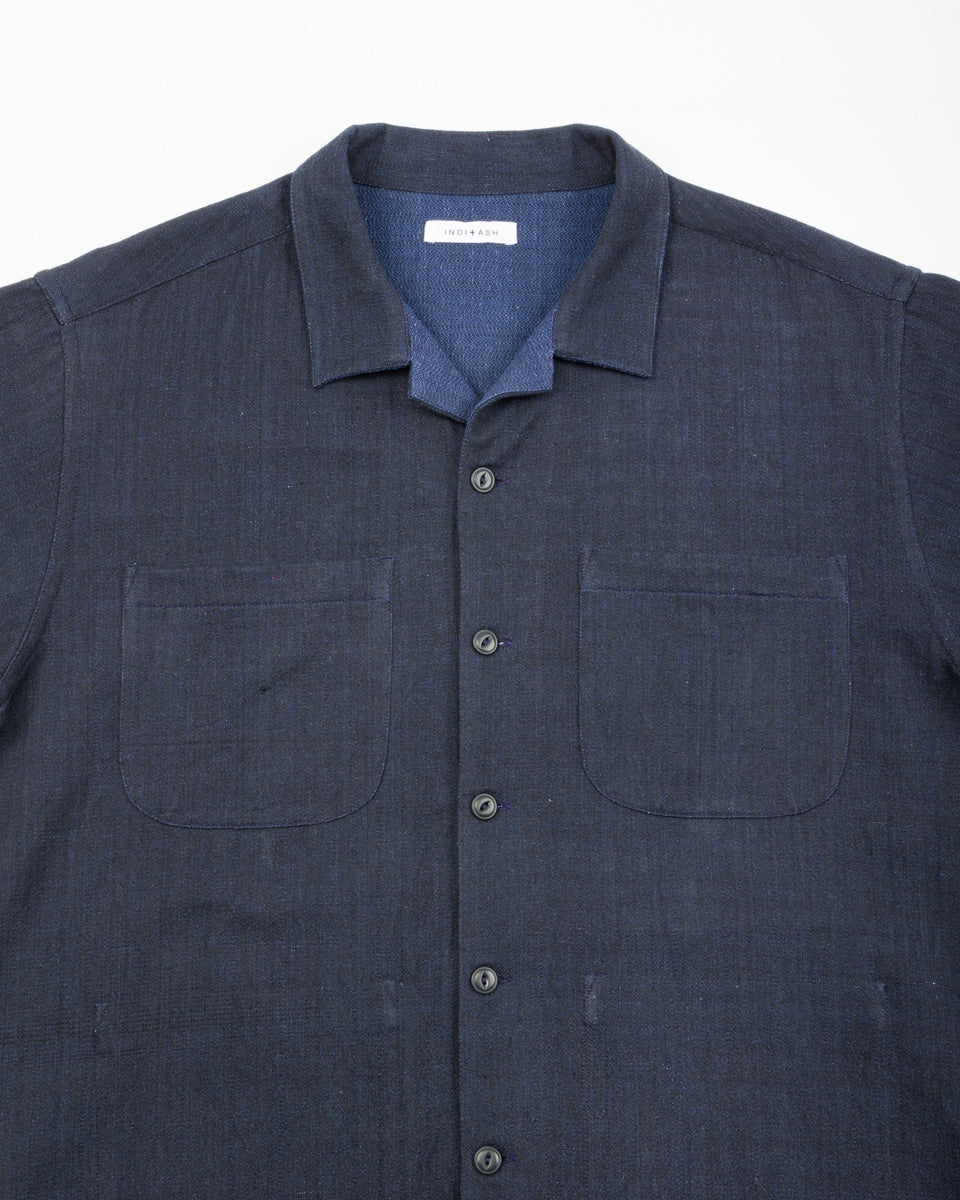 Indi + Ash Lake Camp Shirt Jac - Reversible Handwoven HBT Iron/Indigo - Standard & Strange