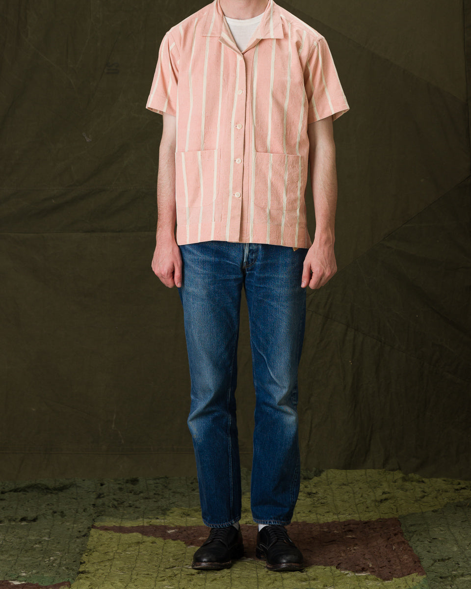 Indi + Ash Lake Camp Shirt Jac - Reversible Sappanwood Pink Bold Stripe - Standard & Strange