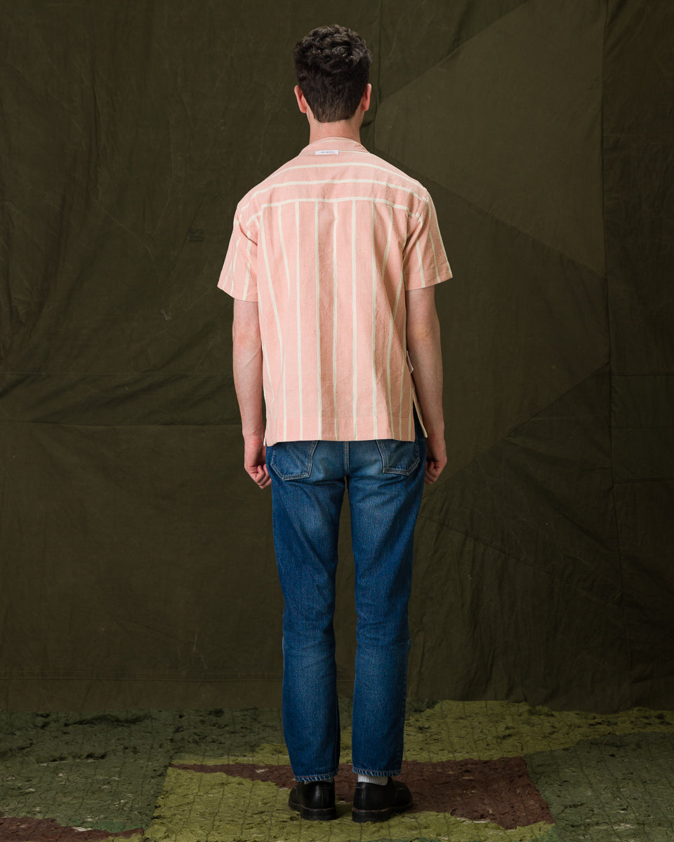 Indi + Ash Lake Camp Shirt Jac - Reversible Sappanwood Pink Bold Stripe - Standard & Strange