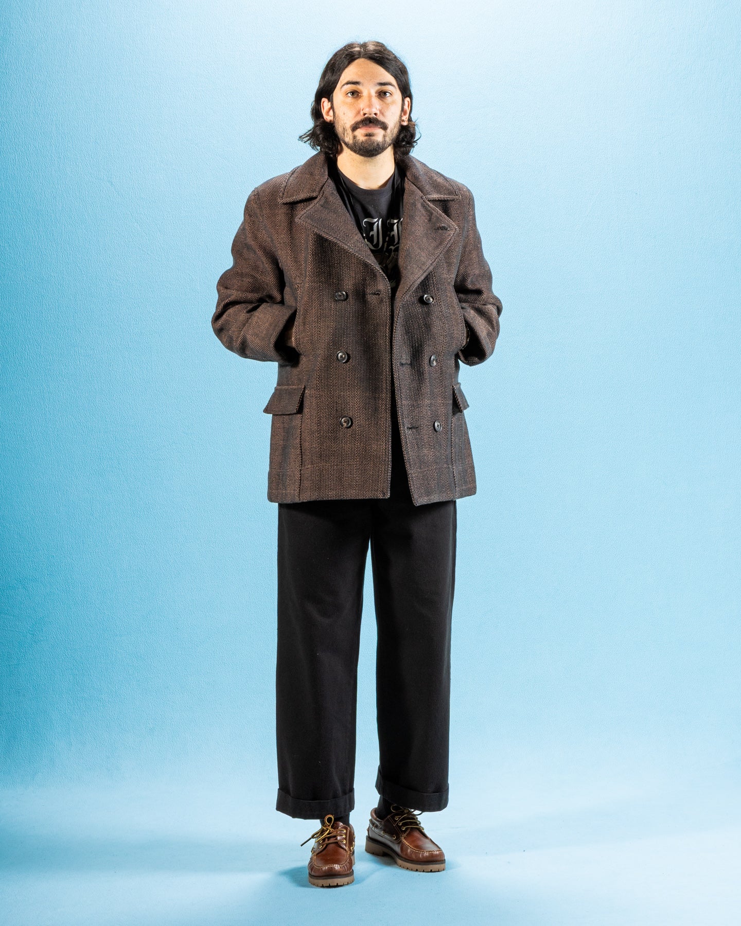 Loft Peacoat - Handwoven Iron/Cutch Brick HB – Standard & Strange