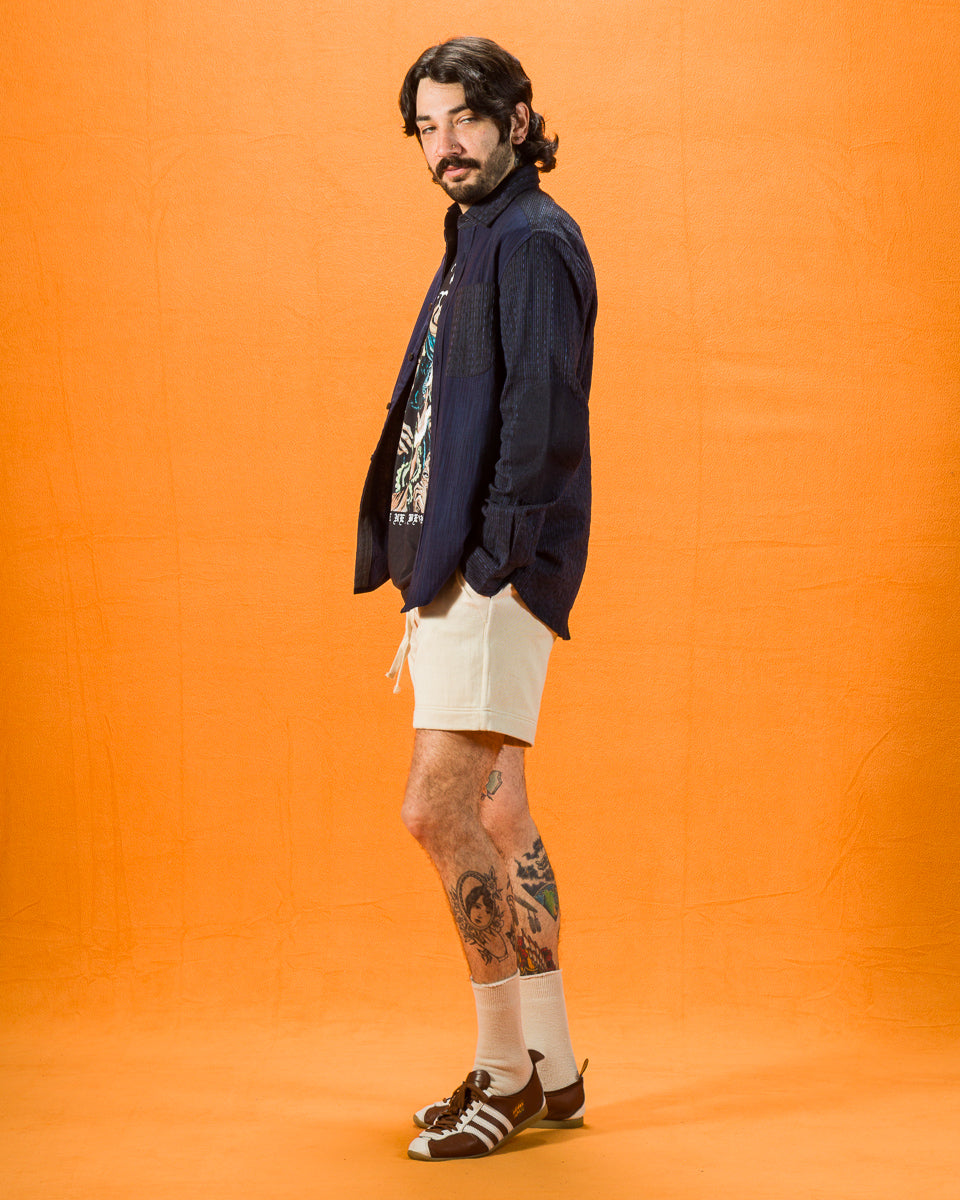 Indi + Ash Matty Overshirt - Patchwork Iron/Indigo Spacedye - Standard & Strange